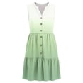 thumbnail image 5 of TaTaai Women's Spring Summer Print Dress V-Neck Sleeveless Button Front Solid Color Loose Casual Midi Long Dress for Daily Home Beach Wear Gift, 5 of 7