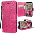 thumbnail image 1 of For Samsung Galaxy S9 Mobile Phone Cover Leather Pu Wallet Flip Case Flower Pattern Sunflower - Red, 1 of 7