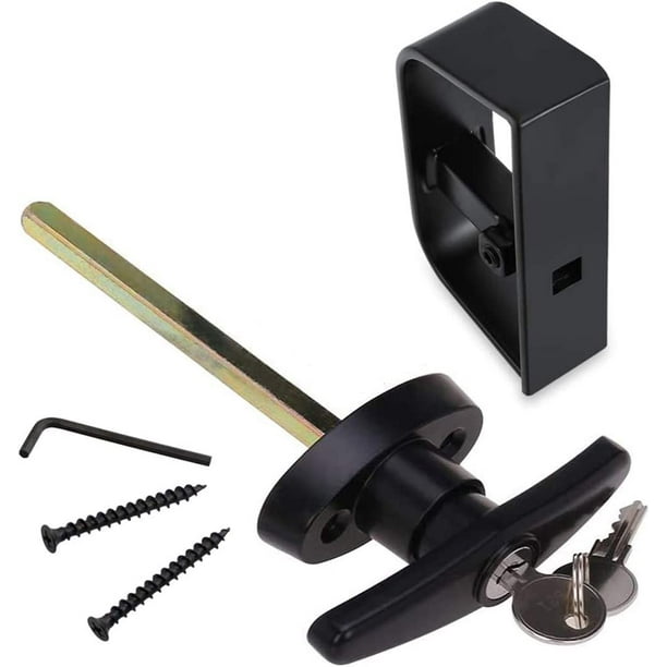 Shed Door Handle Lock Set 41\\/2" T Handle with 2 Keys and 2 Screws, 4