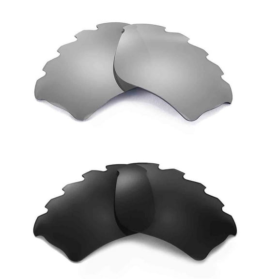 New Walleva Polarized Black   Titanium Vented  Replacement Lenses For Oakley Half Jacket XLJ  Sunglasses