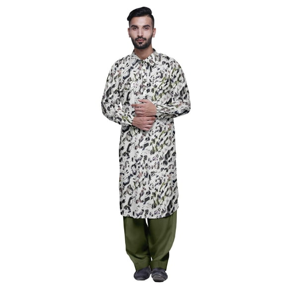 Atasi Punjabi Kurta Pajama For Men Casual Printed Mens Kurta Pajama Set