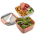 thumbnail image 1 of Contenedor de ensalada para llevar, ensaladeras con 3 compartimentos, contenedor de aderezos para ensaladas, aperitivos, 1 of 5