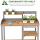 thumbnail image 4 of QueipA  Wooden Potting Bench Table with Sink, Outdoor Garden Table Work Bench with Shelf, Workstation for Outside Patio Lawn, 4 of 8