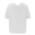 thumbnail image 5 of KBZDBZC Women Blouses Women's Summer Thin Of Breathable Cotton and Linen Loose Large Size Thin Lapel Shirt Short Sleeved Blouse Plus Size Blouses for Women Tank Top for Women (White,XL), 5 of 5