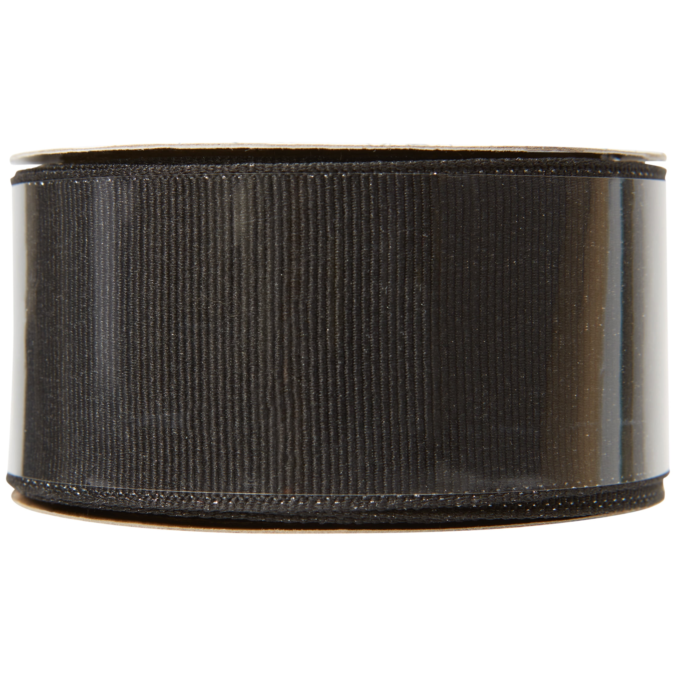 Offray Ribbon, Black 1 1/2 inch Grosgrain Metallic Ribbon, 9 feet