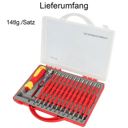 

Rooha 14 in 1 Magnetic Screwdriver Set Insulated Screwdriver Kit Colour: Red