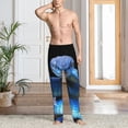 thumbnail image 2 of Yiaed Blue Viper Snake 2 Print Men's Lounge Pants, Loose PJ Bottoms, Long Pajama Pants for Men-Medium, 2 of 6