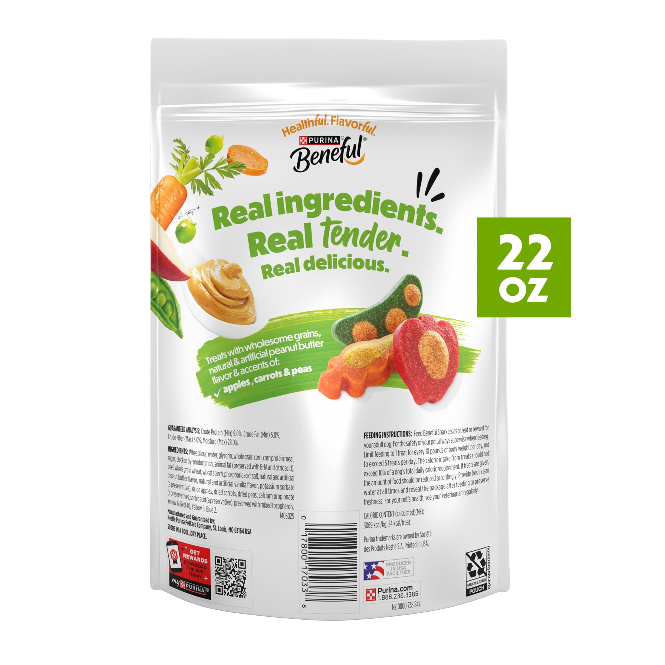 (6 pack) Purina Beneful Baked Delights Snackers with Peanut Butter Flavor Soft Baked Treats for Dogs, 22 oz.