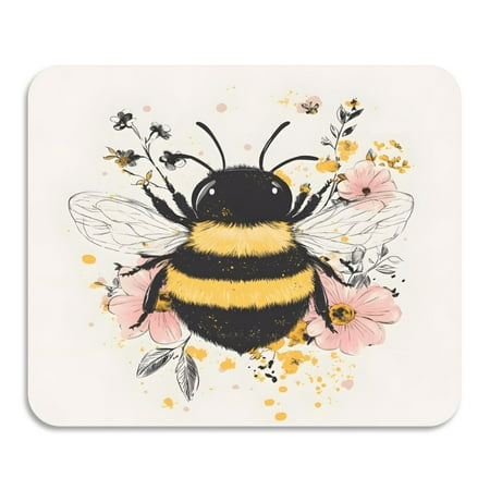 

ALAZA Dish Drying Mat for Kitchen A Bee with Flower Counter Absorbent Draining Pad 19.7 x15.7