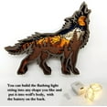 thumbnail image 3 of Wooden Wolf Desktop Ornament with Light, Forest Animals Table Decor, Wooden Knick Knacks Decorations for Home, 3 of 7