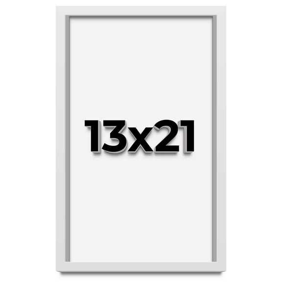 13x21 Shadow Box Frame White | 1 Inches Deep Real Wood Contemporary Shadowbox Display Frame | UV