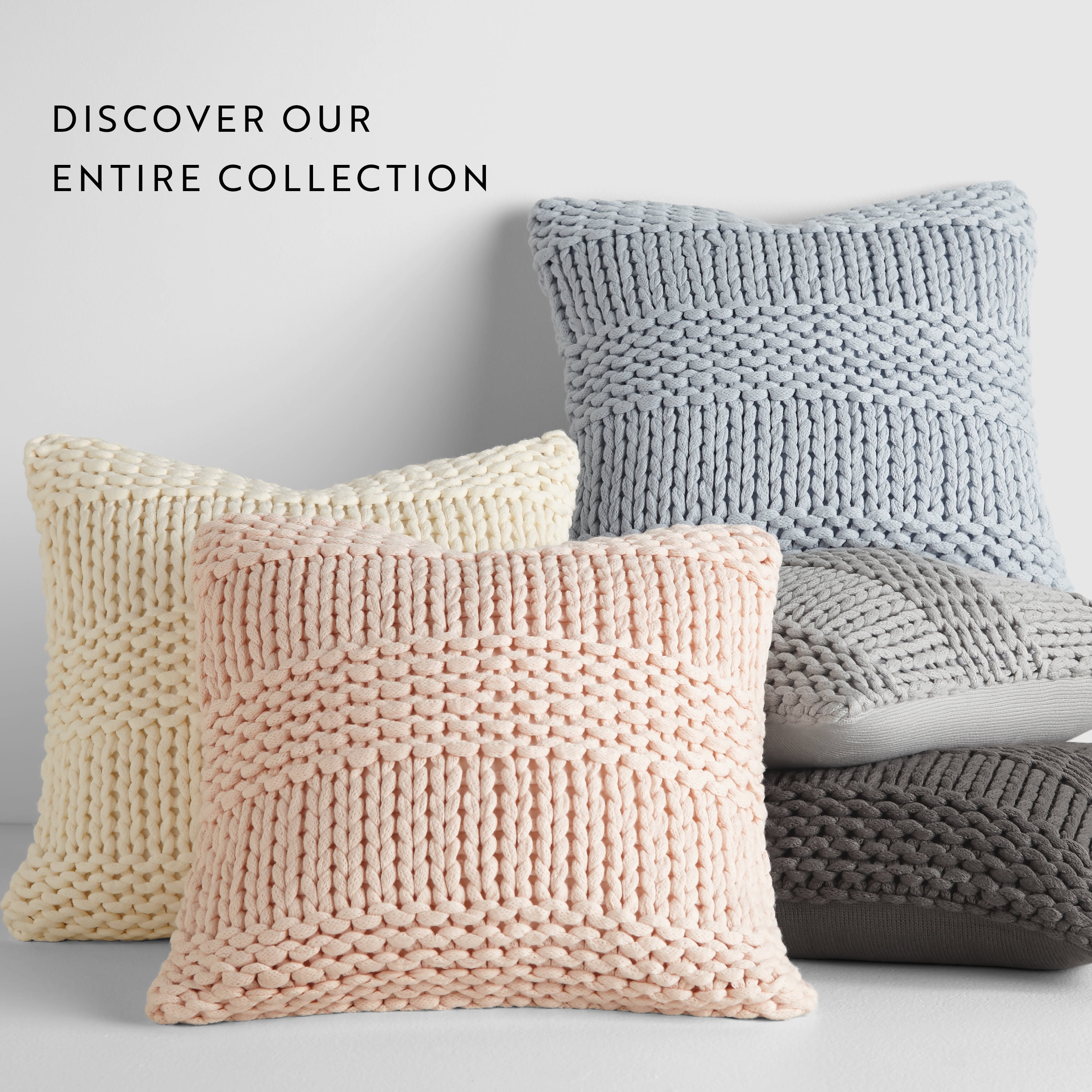 Noble Linens Decor Throw Pillow in Cozy Chunky Knit Fabric