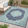 thumbnail image 3 of GDF Studio Oxbow 7'10" x 10' Indoor/Outdoor Area Rug, Blue and Ivory, 3 of 6
