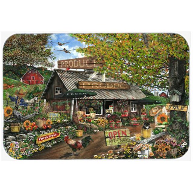 The Produce Fruit Stand Glass Cutting Board, Large