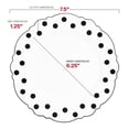 thumbnail image 3 of Smarty 7.5" White with Black Dots Round Blossom Disposable Plastic Salad Plates 120ct, 3 of 7