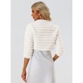 thumbnail image 4 of Chaqueta Corta para Mujer para Vestidos Bolero Faux Fur Shrug Chaqueta Cárdigan blanco XS, 4 of 5