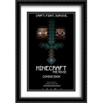 Minecraft 28x40 Double Matted Large Black Ornate Framed Game Poster Art Print