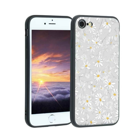 Compatible with iPhone 7 Phone Case, Daisies-Floral-2-172 Case Silicone Protective for Teen Girl Boy Case for iPhone 7