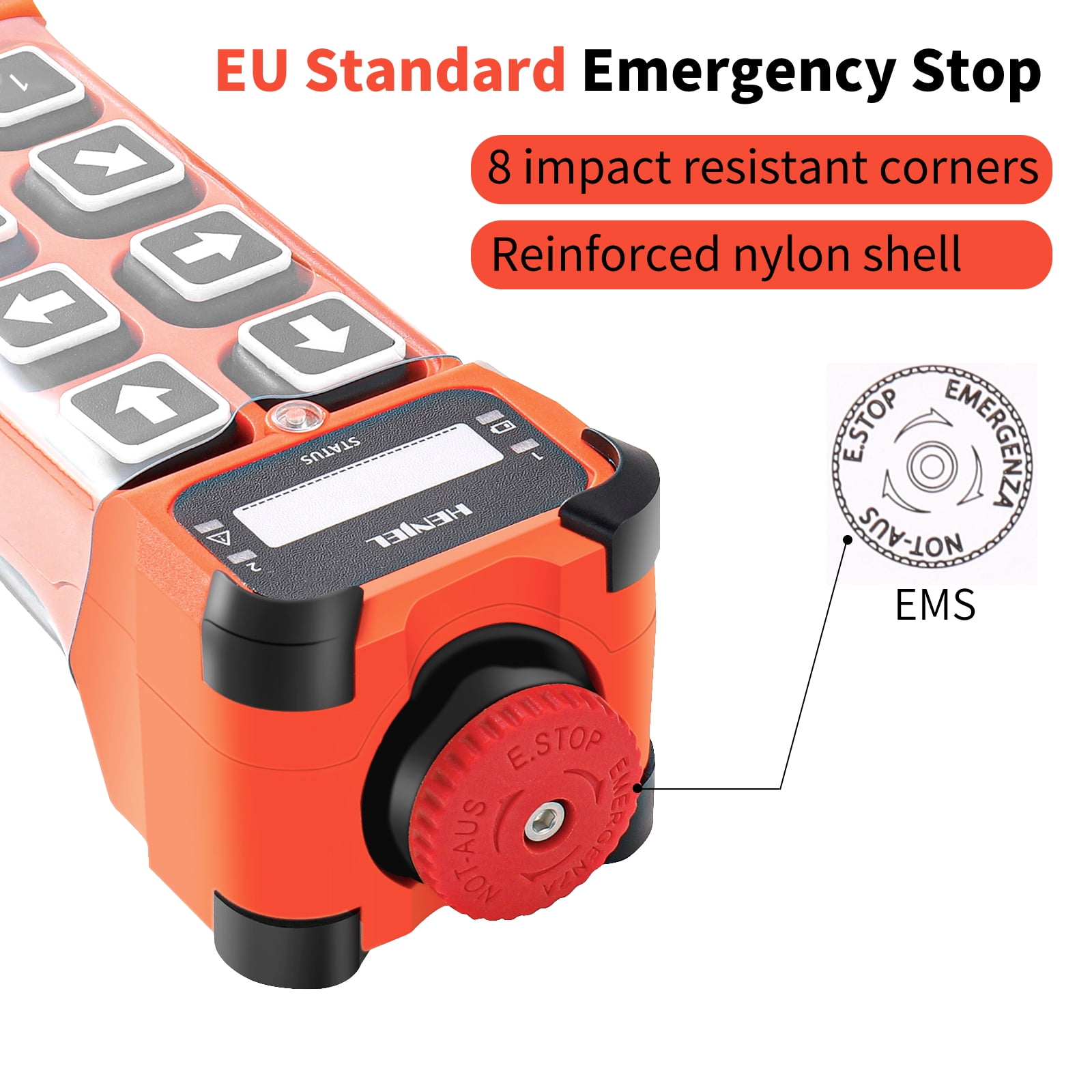 Two Speed 8 Channel Industrial Wireless Crane Radio Remote Control 12-65V 12V 24V DC for Electric Chain Hoist Overhead Bridge Travelling Crane Truck Two Transmitter and One Receiver