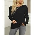 thumbnail image 2 of Women Long Sleeve Crew Neck Slim Fit Stretchy Layer T Shirts Tops, 2 of 6