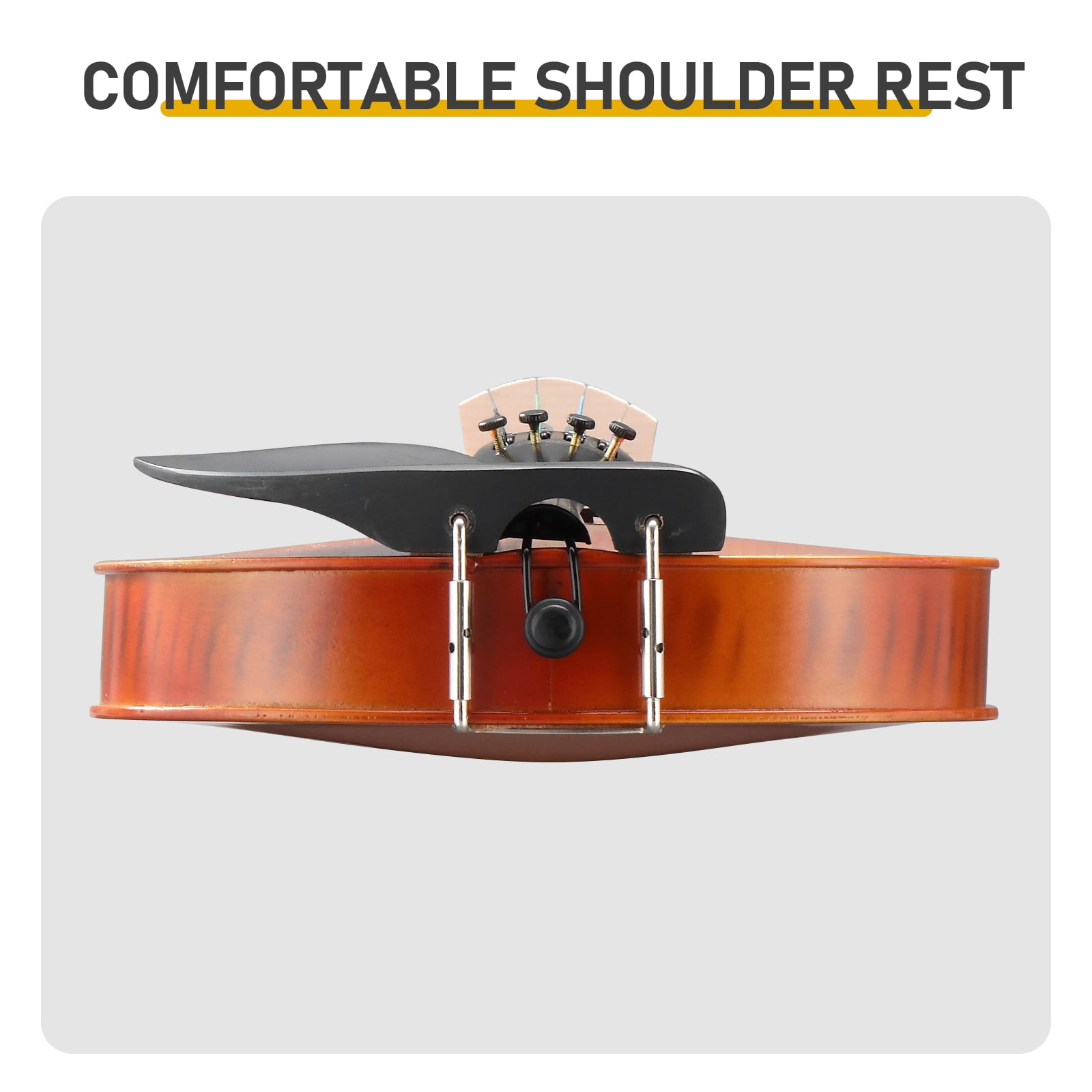 4/4 Acoustic Matte Tiger Stripe Violin Set Includes Phonetic Symbols Sticker, Tuner, String Set, Shoulder Rest, Rosin, Bow