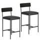 thumbnail image 2 of Juego de 2 Taburetes de Barra Rústicos - Taburetes Altos de 94 cm con Asiento, Respaldo y Reposapiés en Piel Sintética - Patas de Metal, Fácil Montaje - Negro, 2 of 8