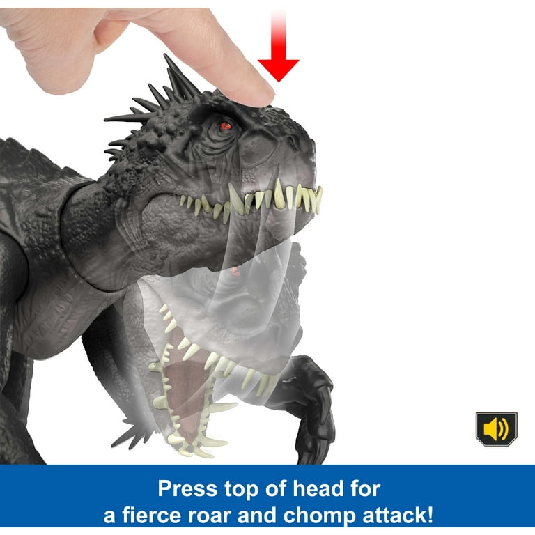 Jurassic World Ultimate Damage Scorpios Rex Dinosaur Toy Figure with Damage, Light & Sound Toy