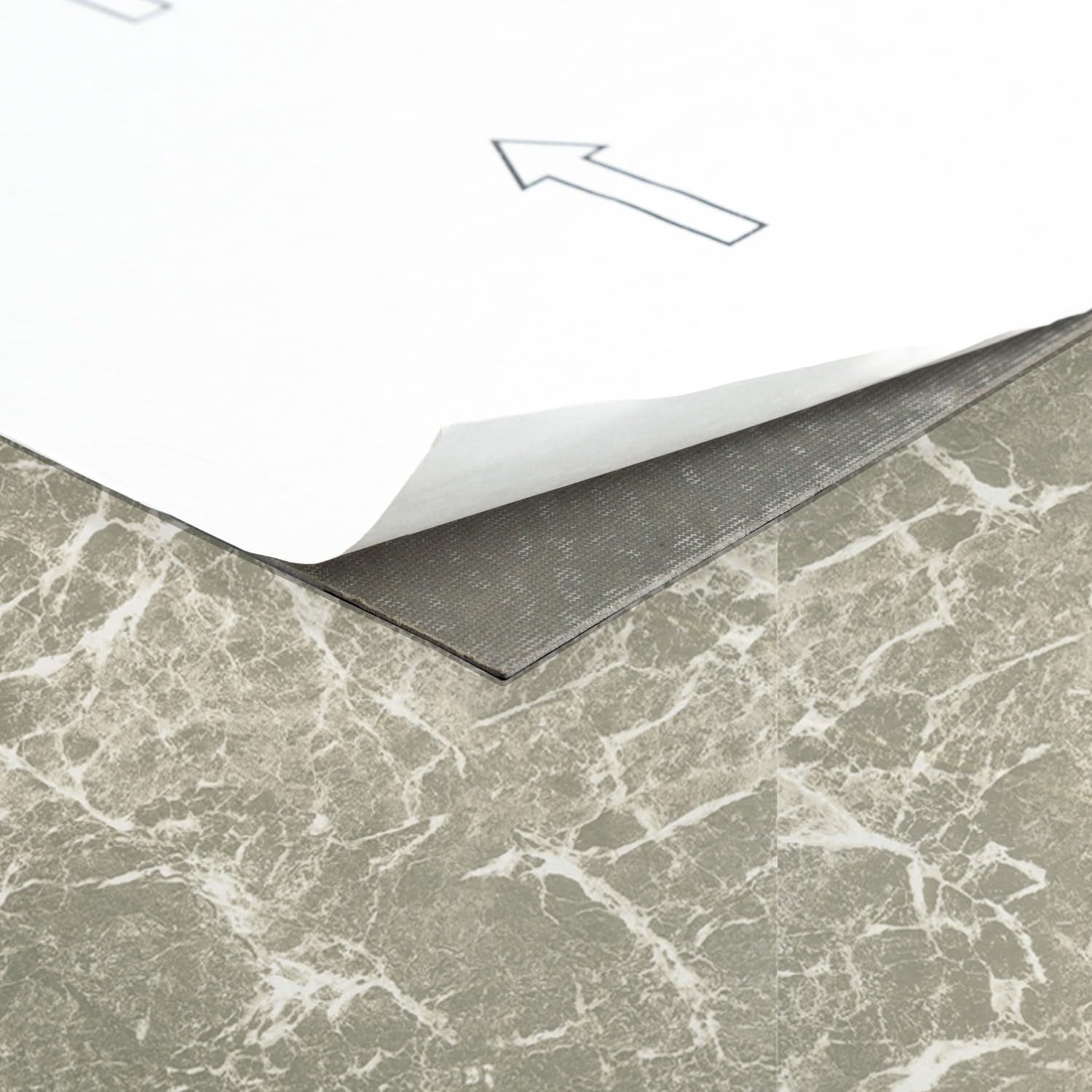 Nexus Self Adhesive 12-inch Vinyl Floor Tiles  20 - 12" X Grey Marble Peel & Stick Diy Flooring For Kitchen Dining Room Bedrooms Bathrooms By Home Decor