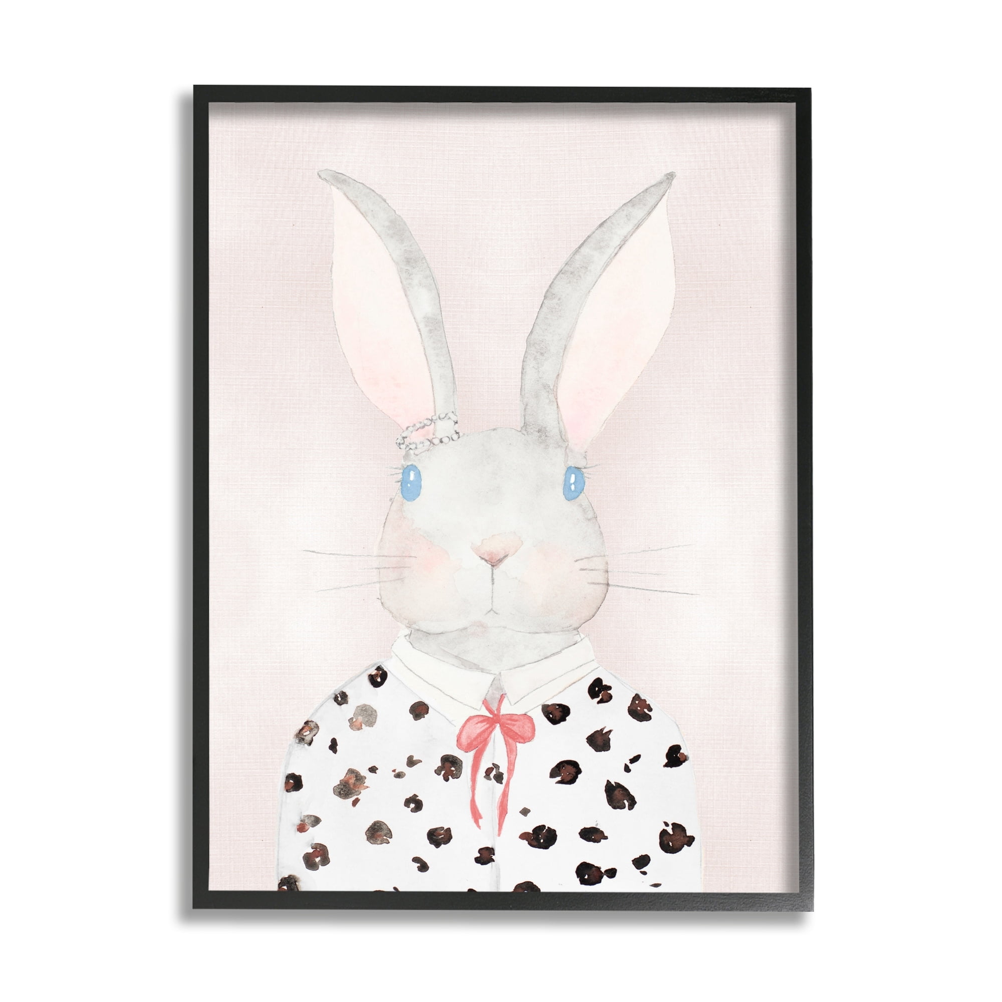 Stupell Industries Chic Bunny Rabbit Stylish Leopard Print Blouse, 24 x 30, Design by Nola James