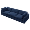 thumbnail image 3 of Rustic Manor Saniyah Navy Linen Sofa | 3-Seats, 3 of 9