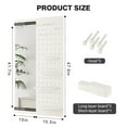 thumbnail image 4 of 47.6"H Wall Mounted Full Length Mirror with Sliding Pegboard Panel, 4 Shelves & 5 Hooks, White, 4 of 9