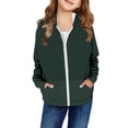 thumbnail image 4 of REDARER Girls Hooded Zip-Up Sweatshirt, Casual Fall Jacket with Front Pockets, Lightweight Outerwear for Everyday Wear,Size:8-9 Years, 4 of 4