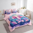 thumbnail image 3 of Manfei Cartoon Mermaid Girl Twin Bedding Sets 7-Piece,Ocean Princess Bedding Comforter Set Microfiber,Kawaii Sea Animal Breathable Sheet Sets,Ultra Soft Home Decor,Reversible, 3 of 8
