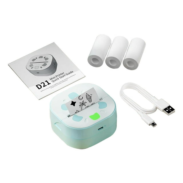 Mini impresora de pegatinas con 3 rollos de papel, mini impresora, máquina de pegatinas portátil para , álbumes de recortes, notas de estudio,