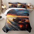 thumbnail image 2 of Castle Fairy Sunset Racer Twin Quilt Set,Abstract Sky Twin Coverlet Set,Orange and Blue, 2 of 7