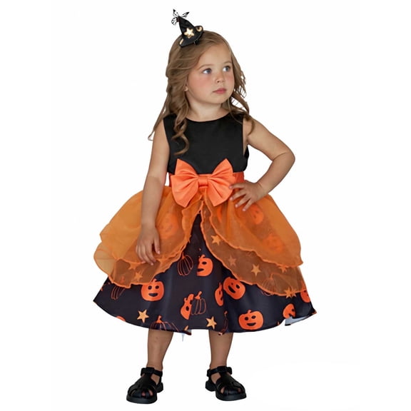 Toddler Girls Witch Outfit Tutu Dress Black Lace Cloak Halloween Outfits for Toddler Girls Children Girls Dress 18-24 Months