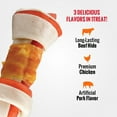thumbnail image 3 of Good ’n’ Fun Triple Flavor Chew, 8 Inch Bone, Rawhide for All Dogs, 1 Count, 3 of 6