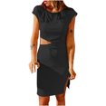 thumbnail image 1 of Moda mujer casual sexy cuello redondo sólido verano manga corta mini vestido Fridja  bnh1438, 1 of 9