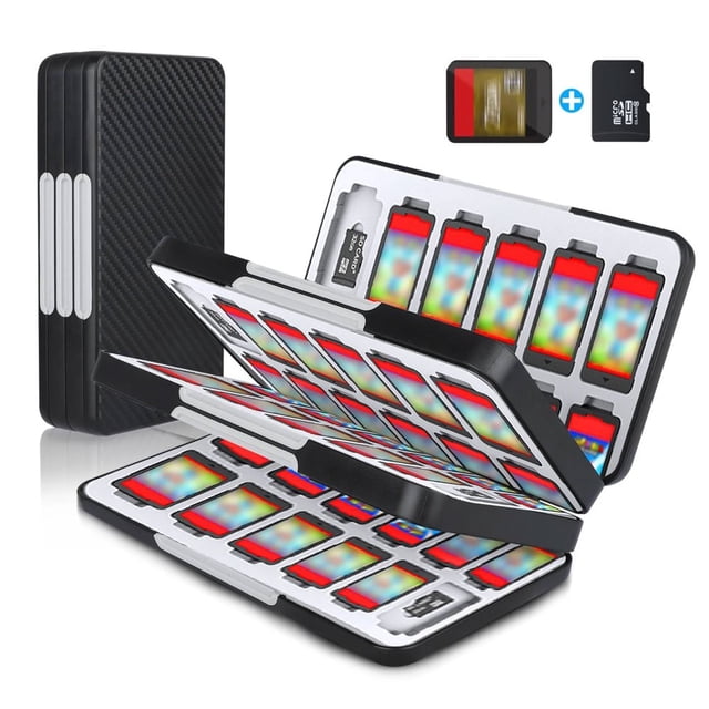 Dsseng Game Card Holder Case Fit for 24 Switch/OLED Game Cards 24 Micro SD Cards Game Cartridge Storage Box