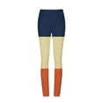 thumbnail image 4 of QATAINLAV Womens Fashion Color Block Tight Leggings Gym Casual High Waist Yoga Pant Full Length Seamless Tummy Control Workout Legging Pants Blue XXL Mother's Day Gifts, 4 of 4
