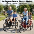 thumbnail image 5 of Electric Tricycle for Adults Folding Electric Trike 3 Wheel Electric Bike Two-Seater Powerful 450W Motor 48V 15AH Lithium Battery E-Tricycle Red, 5 of 10
