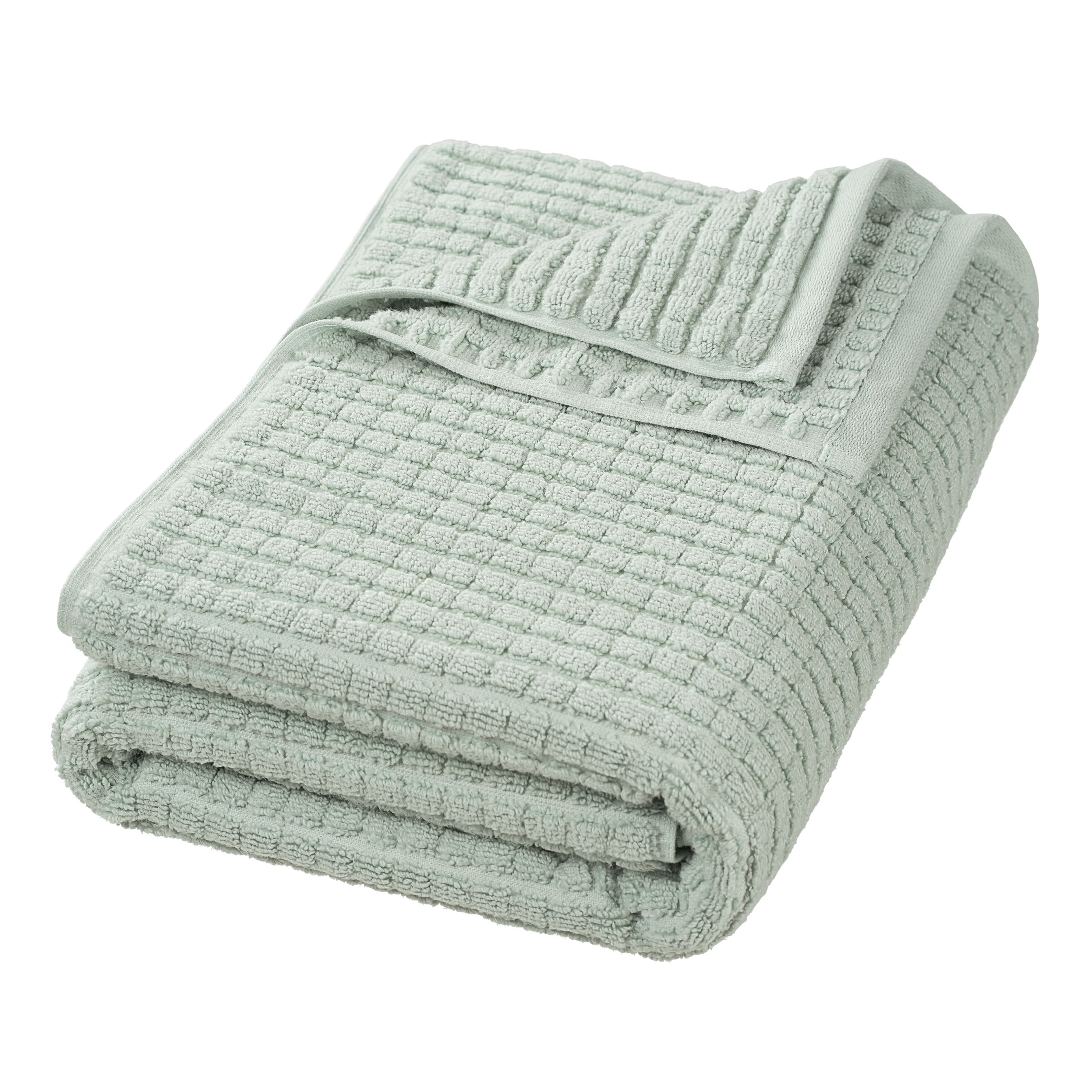 Hotel Style 6-Piece Egyptian Cotton Textured Bath Coordinate Towel Set, Soft Sea
