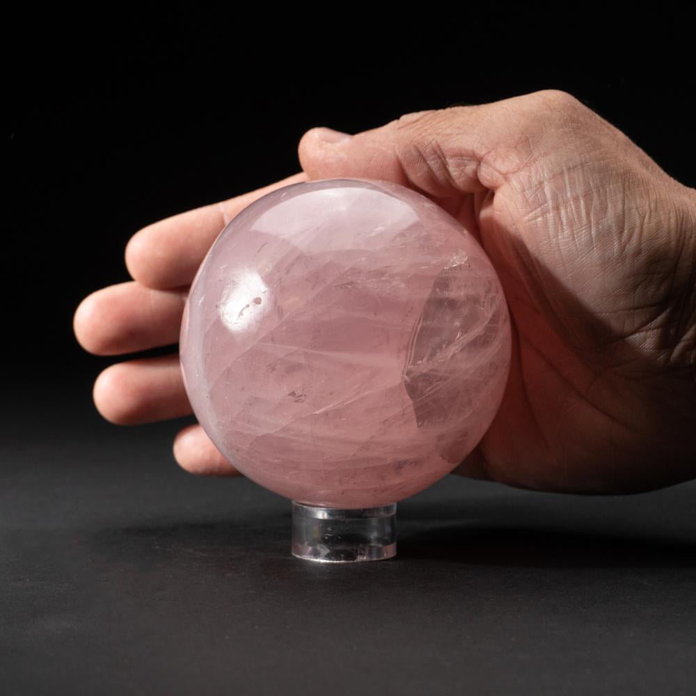 3 Diameter,1.6 lbs Polished Rose Quartz Sphere from Madagascar