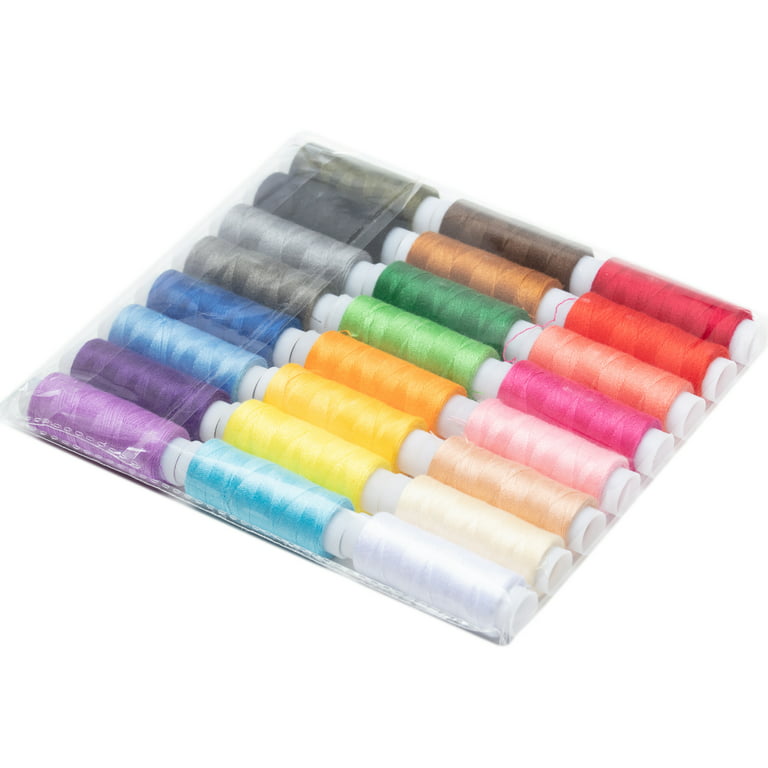 Spool Sewing Thread Assortment Coil 24 Color 218 Yards Each Polyester Thread Sewing Kit All Purpose Polyester Thread for Hand and Machine Sewing, Size