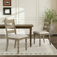 thumbnail image 5 of Dayalane Farmhouse Dining Chairs Set of 2, Upholstered Ladder Back Solid Wood Kitchen Chairs with Roman Column Legs for Dining Room, Restaurant, Chenille, Beige, 5 of 9