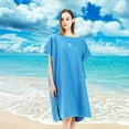 thumbnail image 4 of Microfiber Surf Poncho Changing Robe Wetsuit Surf Poncho Hood Women Soft for Swim Medium Blue, 4 of 9