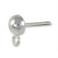 thumbnail image 3 of JewelrySupply Sterling Silver 5mm Half Ball Post Earrings with Open Loop (1 Pair of Sterling Silver Earrings), 3 of 4