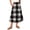Black, variant on Delconic Ladies' plaid printed casual elastic waist drawstring skirt Black L