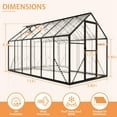 thumbnail image 2 of Jocisland 6x12x6.3 FT Polycarbonate Greenhouse for Outdoors with 2 Windows, Dual Swing Doors, Aluminum Walk-in Frame, Heavy Duty Garden Greenhouse for Backyard, Black, 2 of 9