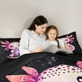 thumbnail image 4 of Feelyou 3D Funny Axolotl Bedding Comforter Set 7 Pieces for Child, Kawaii Milk Tea Lover Full Bedding Set, Mystic Stars Galaxy Sky Reversible Fitted Sheet Flat Sheet, Breathable Home Decor, 4 of 8